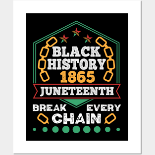 Juneteenth 1865 Black History Break Every Chain Posters and Art